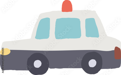パトカーの手描きイラスト