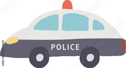 パトカーの手描きイラスト