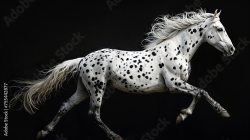 Knabstrupper horse isolated on the black background