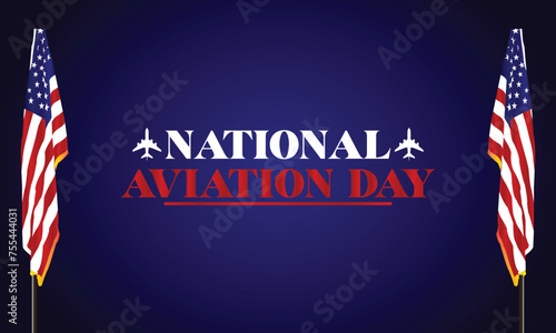 National Aviation Day stylish text illustration Design