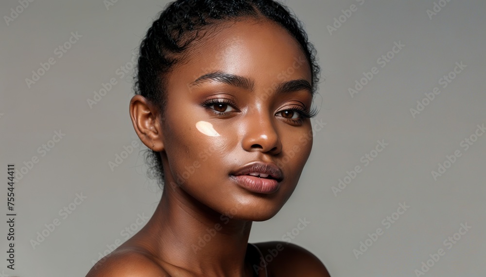 Close-up beauty girl face. Young modal woman with clean skin Toned image Close-up beauty girl face. Young modal woman with clean skin Toned image