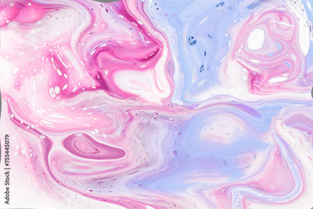 Beautiful abstract pink-blue fluid art seemless pattern background  