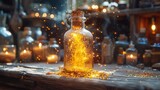 Alchemist transforming ordinary objects into gold