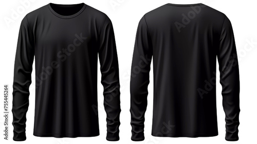Black Long-Sleeve T-Shirt mack up photo
