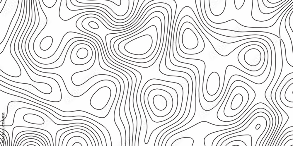 Modern Terrain topographic map. Mountain contour height lines background. paper texture Imitation of a geographical map shades. Black and white abstract background vector. 3D waves. Marble texture.