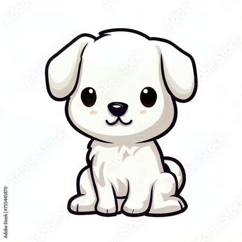 Cute dog cartoon character sitting