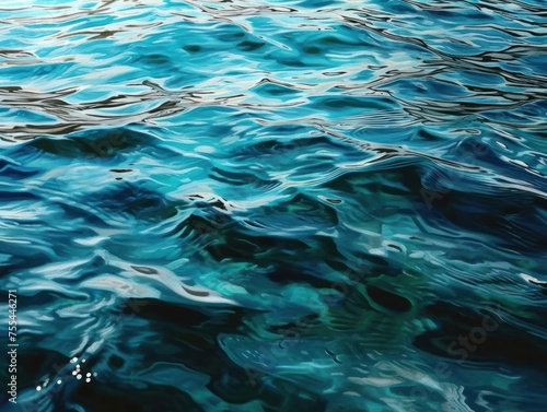 Blue water sea surface.