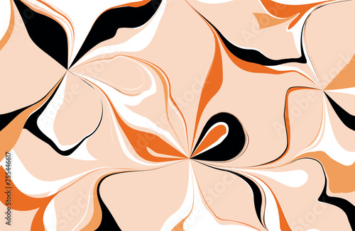 Abstract hand drawn floral pattern. Vector Illustration.