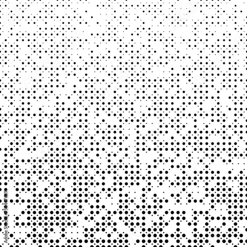 Black and white geometrical abstract dot pattern background - monochrome vector design