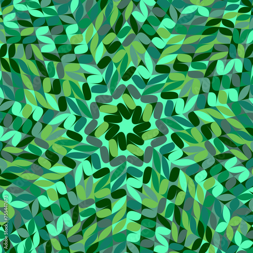 Dynamic round pattern mosaic background - hypnotic psychedelic abstract vector illustration
