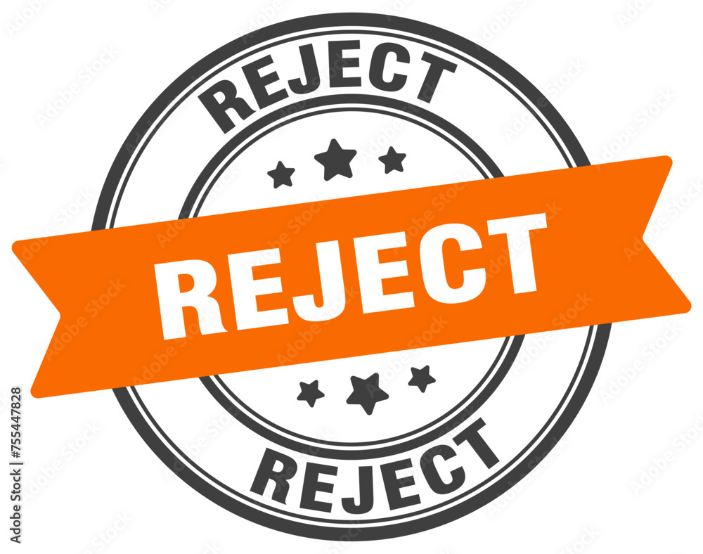 reject stamp. reject label on transparent background. round sign