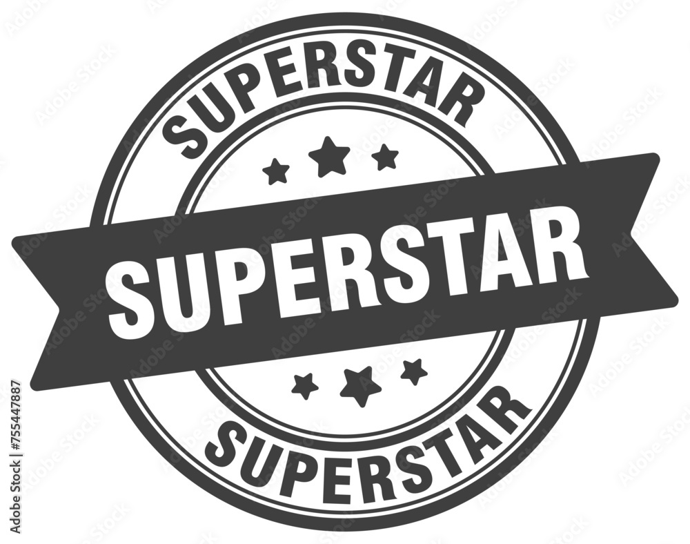 superstar stamp. superstar label on transparent background. round sign