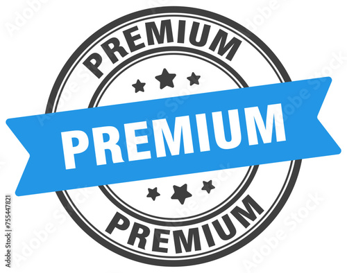 premium stamp. premium label on transparent background. round sign