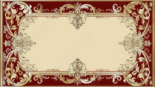 Vintage red and gold ornamental frame