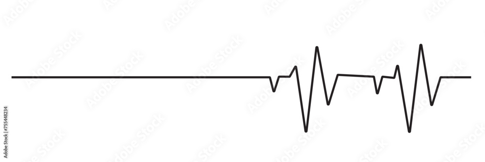 Black heartbeat line icon.  vector file  illustration. 