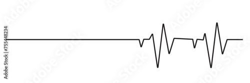 Black heartbeat line icon.  vector file  illustration. 