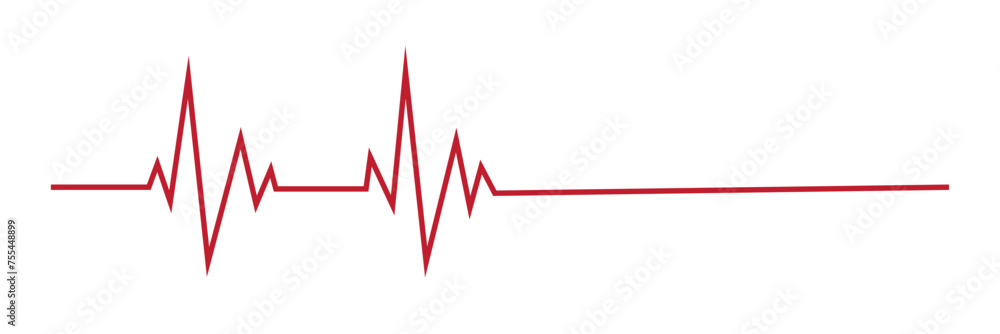 Red heartbeat line icon.  vector file  illustration. 