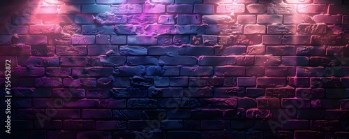 Neon purple haze brick wall. Concept Urban Photoshoot  Vibrant Colors  Grunge Aesthetic