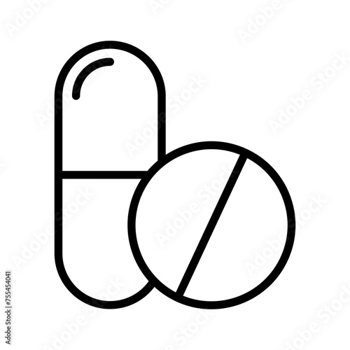Vitamins outline vector icon isolated on white background. Vitamins line icon for web, mobile and ui design
