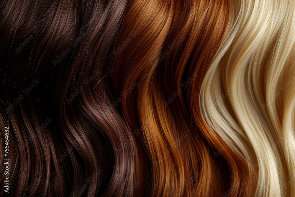 Rich and Diverse Hair Colors in Various Shades and Curls Rich and Diverse Hair Colors in Various Shades and Curls