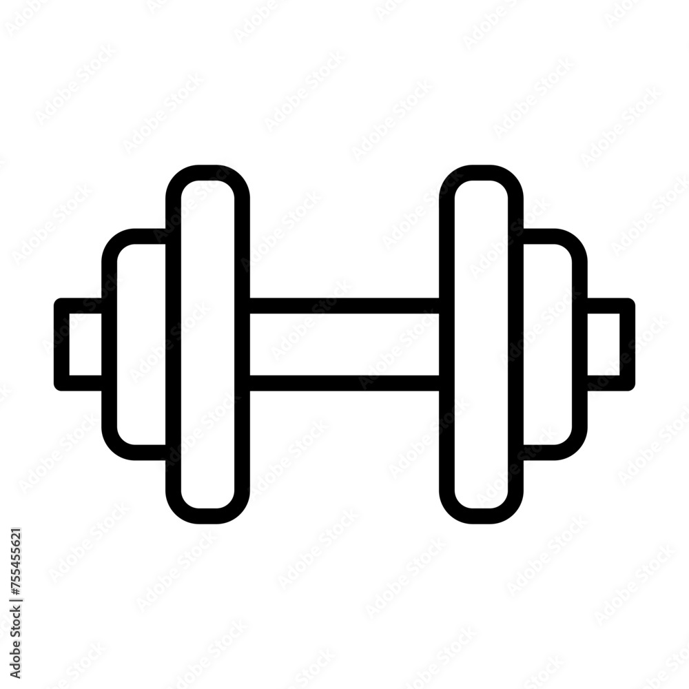 Barbell outline vector icon isolated on white background. Barbell line icon for web, mobile and ui design Barbell outline vector icon isolated on white background. Barbell line icon for web, mobile and ui design