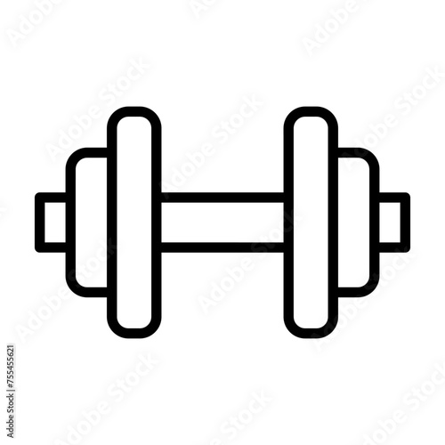 Barbell outline vector icon isolated on white background. Barbell line icon for web, mobile and ui design