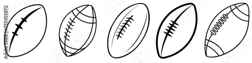 Football icon vector set. American football ball illustration sign collection. American football symbol. Sport logo.