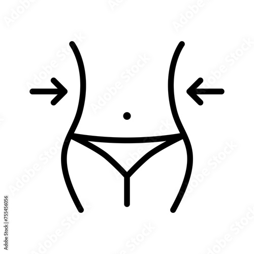 Waist outline vector icon isolated on white background. Waist line icon for web, mobile and ui design