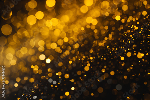 bokeh of golden lights on a dark background