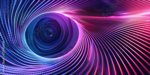 Data vortex stream technology. Data stream vector background. Futuristic wave. Cyberpunk funnel.