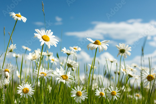 white daisy field against blue sky stock photo photo id_0772