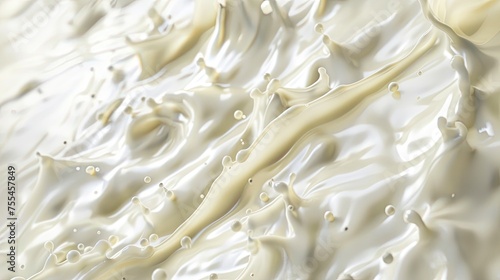 Close-up of milk splashes forming peaks