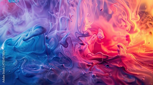 Colorful abstract liquid flames artwork