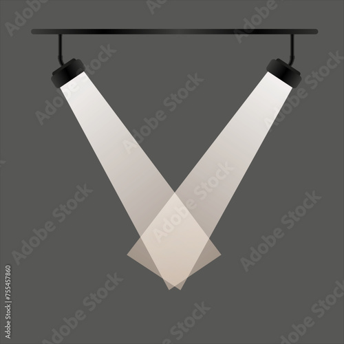 spotlights for illuminating various elements and persons 