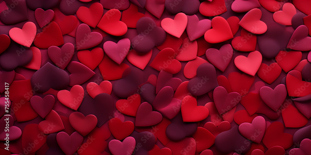 Background of beautiful coloured hearts. Love concept.