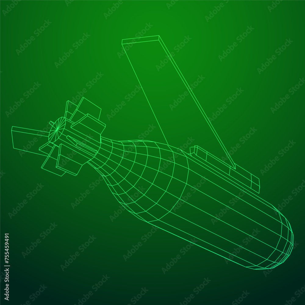 Aerial Weapon Guided Smart Bomb with Wings Aerial Weapon Guided Smart Bomb with Wings