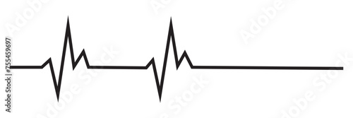 Black heartbeat line icon. vector file illustration. 