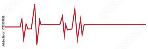 Red heartbeat line icon. vector file illustration. 