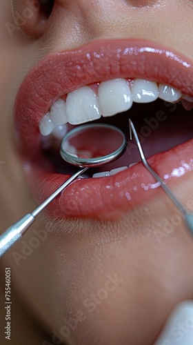 Dental check up at the clinic