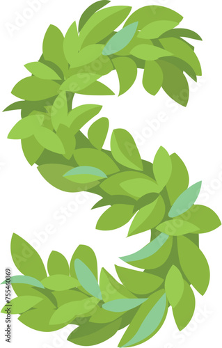 Logo s with leaves Letter S leaves icon design template elements