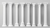 This is an ancient roman column made from white clay. Realistic modern illustration of a greek stone pillar of a temple building. An antique marble colonnade designed for historical constructions.