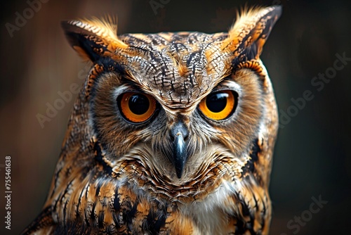 an owl with orange eyes © Alex