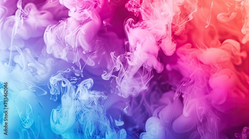 Colorful smoke on gradient background