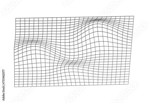Distorted grid.Bent grid in perspective