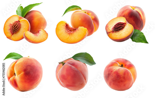 peach isolated on transparency background PNG