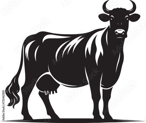 Cow black silhouette Illustration Vector ©  designermdali