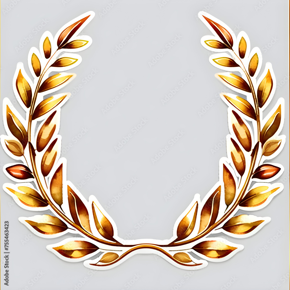 Gilded Grandeur: Unveiling the Gold Laurel Wreath.(Generative AI) Gilded Grandeur: Unveiling the Gold Laurel Wreath.(Generative AI)