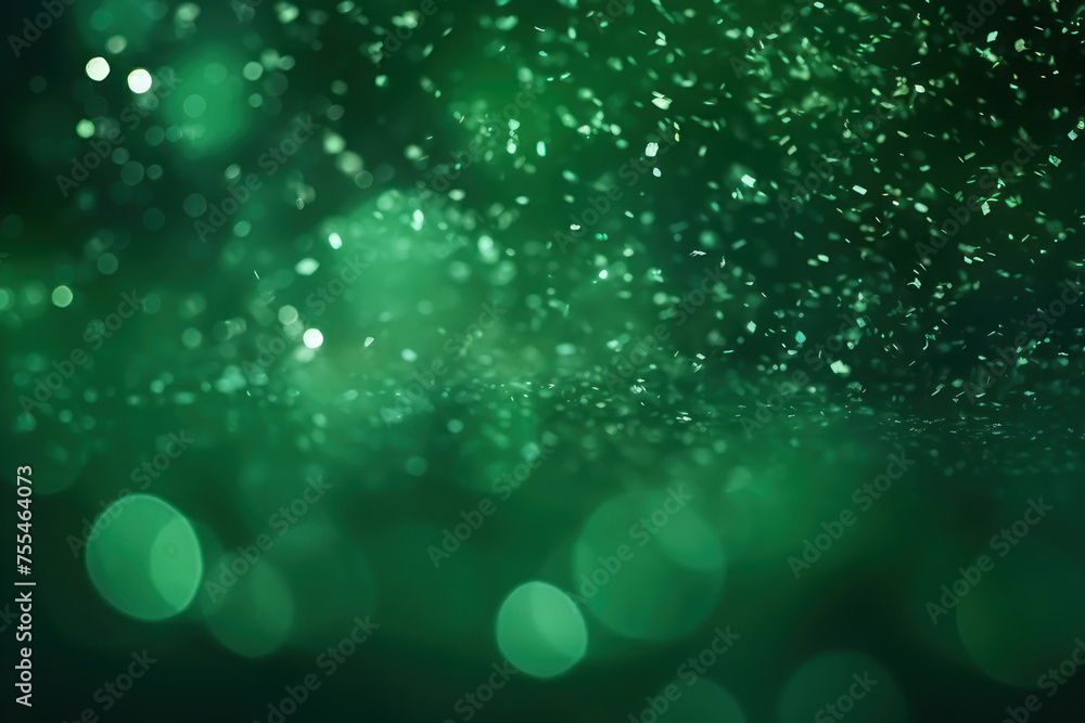 Abstract green background with bokeh and highlights. AI generative.