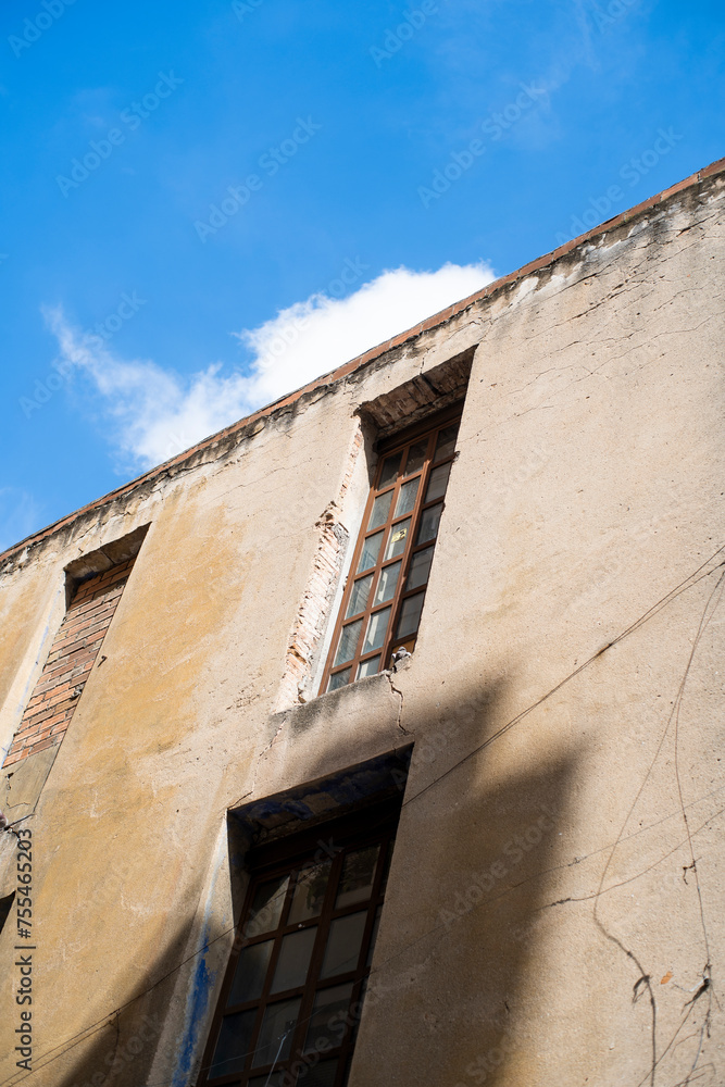 Facade of a building with blue sky Facade of a building with blue sky