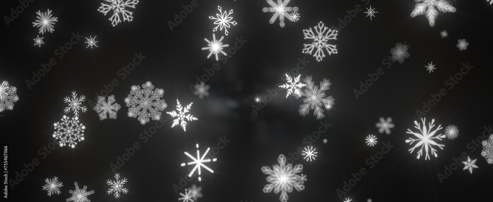 Snowflakes - With Realistic Snowflakes Overlay On Light Silver Backdrop. Xmas Holidays Snowflakes - With Realistic Snowflakes Overlay On Light Silver Backdrop. Xmas Holidays